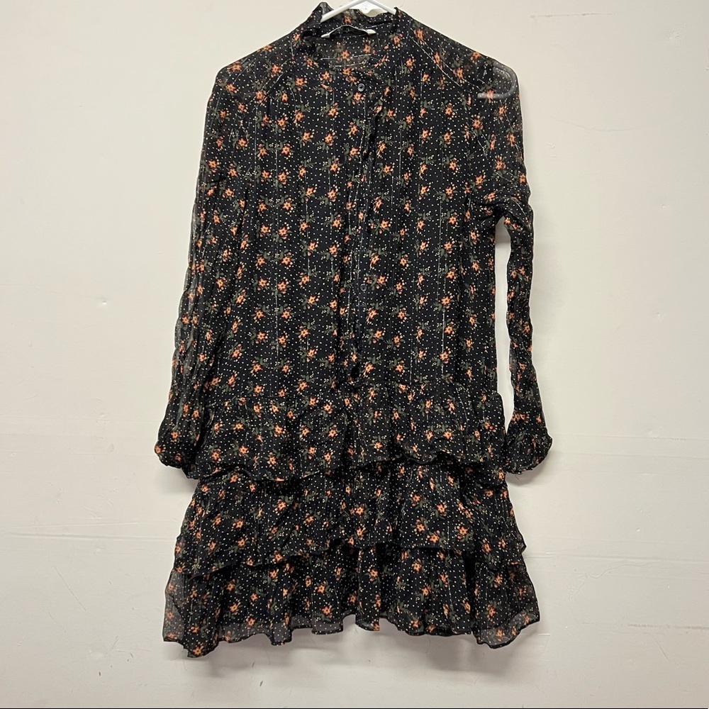 Zara floral black mini dress - Picture 1 of 3